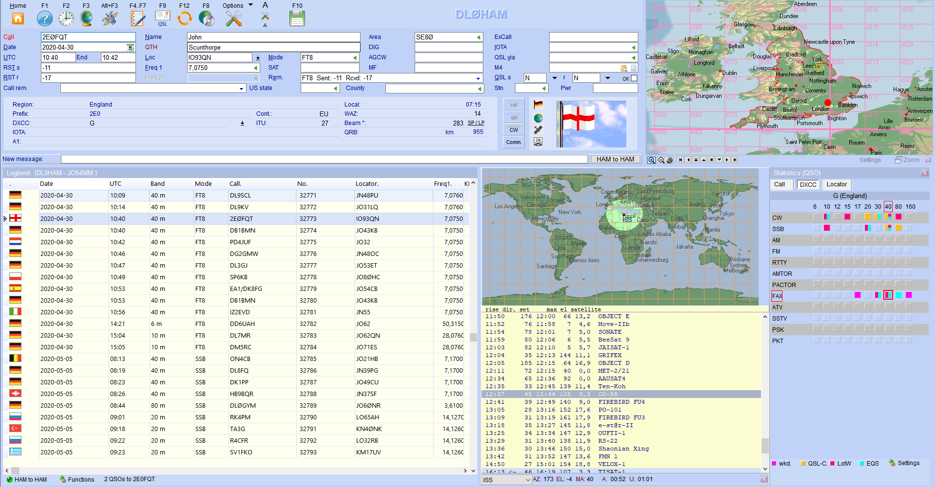qso-input satellites flags infowindow hamoffice my amateur radio logbook
