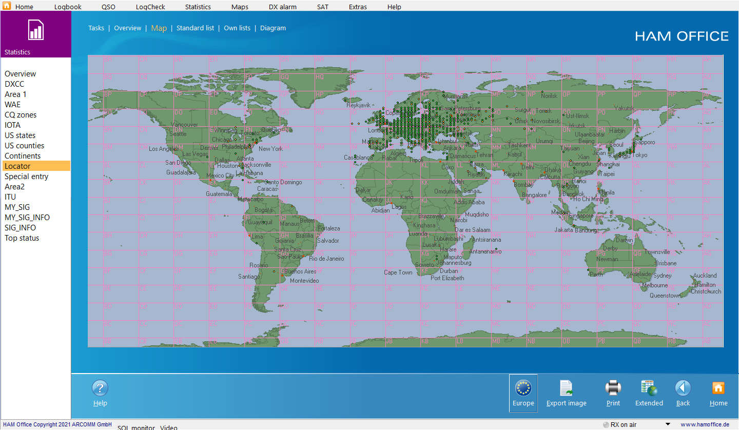 qso-evaluations Locator-map World hamoffice my amateur radio logbook